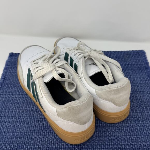 Adidas CourtBlock Sneakers Mens 9.5 Green Stripe Court Block Shoes Rubber Sole